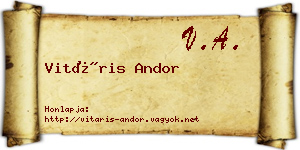 Vitáris Andor névjegykártya
